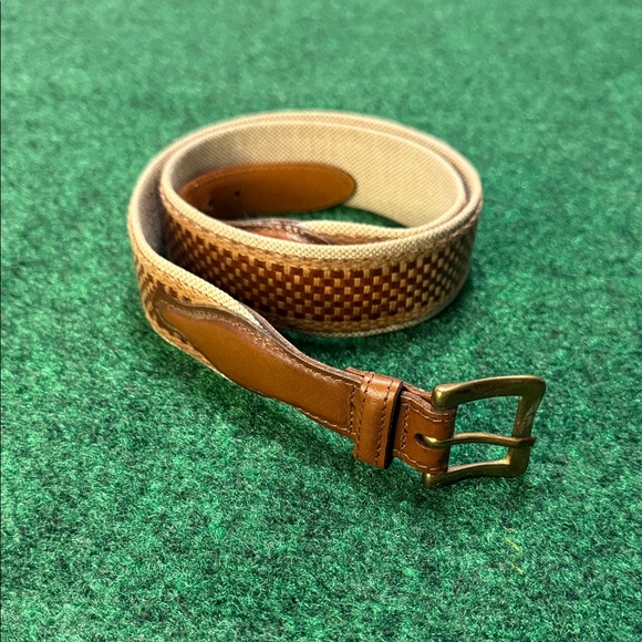 Cole Haan Other - Mens Cole Haan Brown Checkered Leather with woven beige base (38/95)